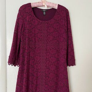 Alfani Crochet Pattern Plum Dress